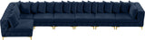 Tremblay Velvet Modular Sectional Sofa with Deep Tufting & Gold Chrome Legs for Modern Living Spaces