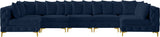 Tremblay Velvet Modular Sectional Sofa with Deep Tufting & Gold Chrome Legs for Modern Living Spaces