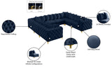 Tremblay Velvet Modular Sectional Sofa with Deep Tufting & Gold Chrome Legs for Modern Living Spaces