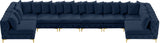 Tremblay Velvet Modular Sectional Sofa with Deep Tufting & Gold Chrome Legs for Modern Living Spaces