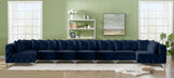Tremblay Velvet Modular Sectional Sofa with Deep Tufting & Gold Chrome Legs for Modern Living Spaces