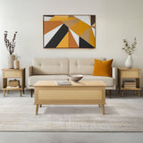 Rattan Lift-Top Mid-Century Storage Coffee Table