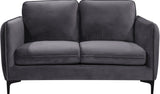 Poppy Black Velvet Loveseat - Luxurious Contemporary Design with Plush Support and Stylish Legs