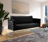 Casa Velvet Contemporary Sofa - Modern Design with Soft Touch, Chrome Frame, and Eye-Catching Style