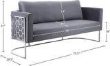 Casa Velvet Contemporary Sofa - Modern Design with Soft Touch, Chrome Frame, and Eye-Catching Style