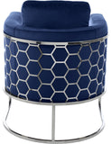 Casa Velvet Contemporary Chair – Modern Design with Soft Upholstery and Stylish Honeycomb Frame