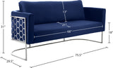 Casa Velvet Contemporary Sofa - Modern Design with Soft Touch, Chrome Frame, and Eye-Catching Style