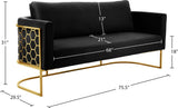 Casa Velvet Contemporary Sofa - Modern Design with Soft Touch, Chrome Frame, and Eye-Catching Style