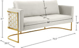 Casa Velvet Contemporary Sofa - Modern Design with Soft Touch, Chrome Frame, and Eye-Catching Style