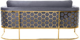 Casa Velvet Contemporary Sofa - Modern Design with Soft Touch, Chrome Frame, and Eye-Catching Style