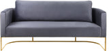 Casa Velvet Contemporary Sofa - Modern Design with Soft Touch, Chrome Frame, and Eye-Catching Style