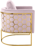 Casa Velvet Contemporary Chair – Modern Design with Soft Upholstery and Stylish Honeycomb Frame
