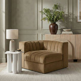 Rummi - Velvet Performance Fabric Upholstered Modular Corner Chair
