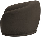 Hyde Cozy Brown Boucle Fabric Chair - Stylish Rounded Back Design for Modern Living Spaces