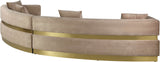 Belsa Luxurious Contemporary Sectional Sofa with Brushed Gold Accents for Stylish Entertaining
