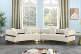 Belsa Luxurious Contemporary Sectional Sofa with Brushed Gold Accents for Stylish Entertaining