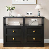 Wholesale Modern Black Nightstand with Door & Open Shelf