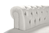 Anabella Contemporary 3pc Sectional with Deep Tufting and Chrome Nailheads for Elegant Living Spaces