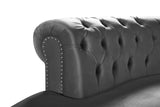 Anabella Contemporary 3pc Sectional with Deep Tufting and Chrome Nailheads for Elegant Living Spaces