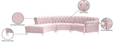Anabella Contemporary 3pc Sectional with Deep Tufting and Chrome Nailheads for Elegant Living Spaces