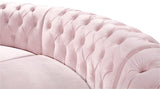 Anabella Contemporary 3pc Sectional with Deep Tufting and Chrome Nailheads for Elegant Living Spaces