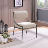 Bastille - Upholstered Dining Side Chair (Set of 2) - Silver Frame