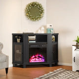 Wholesale Corner TV Stands with 18'' Fireplace for TVs up to 55''