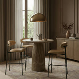 Lupita - Vegan Leather Upholstered Bar Stool With Matte Black Frame (Set of 2)
