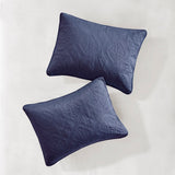 3 Piece Quilted Medallion Reversible Bedspread Set, Nav