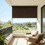 Solar Crank Outdoor Roller Shade with Teslin, No Cassette