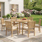 6-Seater All Weather Acacia Wood Patio Dining Set