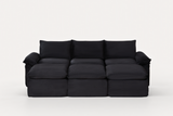 DERVAL 111" 3-Seater Sofa with 3 Ottomans