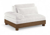 Turin - Chenille Fabric Upholstered Modular Arm Chair - Walnut Base