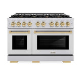 ZLINE 48" Select Gas Range Convection Gas Oven Stainless Steel Gold HGRZ-48-G