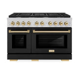 ZLINE 48"Gas Range, Convection Oven Black Matte, Gold, SGRZ-BLM-48-G