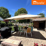 PURPLE LEAF SUNBRELLA Cantilever Umbrella Grey Aluminum Patio Umbrella