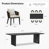 PURPLE LEAF Hailar Outdoor Dining Set for Family, Aluminum Outdoor Patio Table and Chairs Set with Olefin Cushions, Patio Furniture Set for Garden or Deck