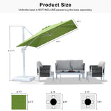 PURPLE LEAF Morden White Outdoor Umbrella Premium Aluminum Patio Cantilever Pool Sun Umbrellas