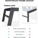 PURPLE LEAF Outdoor Aluminum Chaise Lounge with Wheels and Side Table for Outdoor Backyard Poolside