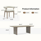 PURPLE LEAF Patio Dining Set Luxury Modern Conversation Set Aluminum Large Rectangle Dining Table and Chairs with Olefin Cushion Outdoor Furniture Set for Garden Porch Deck Backyard