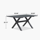 PURPLE LEAF Outdoor Dining Table Sleek Aluminum Frame Modern Outdoor Table for Deck Backyard Dining Gatherings