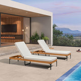PURPLE LEAF Outdoor Chaise Lounge Patio Lounge Chair Recliner with Side Table and Cushion for Poolside Balcony Backyard