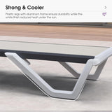 PURPLE LEAF Patio Chaise Lounge Plastic Pool Outdoor Lounge Chair with Aluminum Frame Stackable Patio Tanning Chairs for Poolside Sunbathing Beach Deck Yard