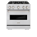ZLINE 30" Dual Fuel Range, Gas Cooktop, Electric Convection Oven DuraSnow® Stainless Steel, CDRS-30