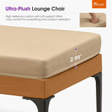 PURPLE LEAF Outdoor Chaise Lounge Patio Lounge Chair Recliner with Side Table and Cushion for Poolside Balcony Backyard