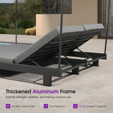 PURPLE LEAF Outdoor Daybed for Patio, Poolside Chaise Lounge Bed with Cushion, Olefin Blend Fabric, Aluminum Frame Sunbed with Side Table for Deck and Backyard