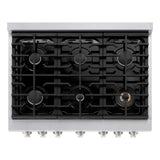 ZLINE 36"Paramount Dual Fuel Range DuraSnow® Black Matte SDRS-BLM-36