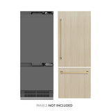 ZLINE 30" Panel Ready Built-In Bottom Freezer Refrigerator,Water Dispenser, Ice Maker,Graphite Gray, Champagne Bronze GRBIVZ-30-CB
