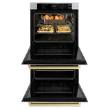 ZLINE 30"Professional True Convection Double Wall Oven, Air Fry, Self Clean, Stainless Steel, Champagne Bronze WADZ-30-CB