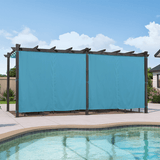 PURPLE LEAF Outdoor Pergola with Retractable Canopy Aluminum Shelter for Beach Porch Garden Shade Pavilion Pergola with Curtains